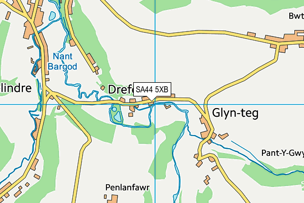 SA44 5XB map - OS VectorMap District (Ordnance Survey)