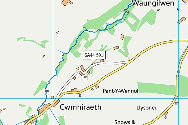 SA44 5XJ map - OS VectorMap District (Ordnance Survey)