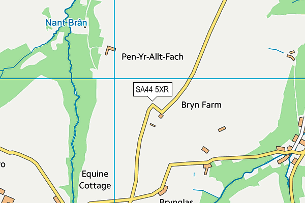 SA44 5XR map - OS VectorMap District (Ordnance Survey)