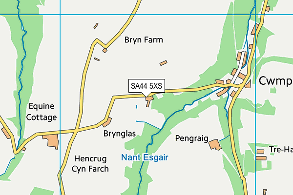 SA44 5XS map - OS VectorMap District (Ordnance Survey)