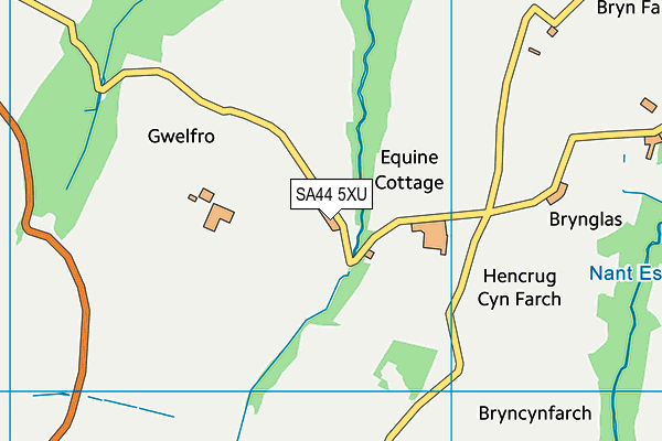 SA44 5XU map - OS VectorMap District (Ordnance Survey)