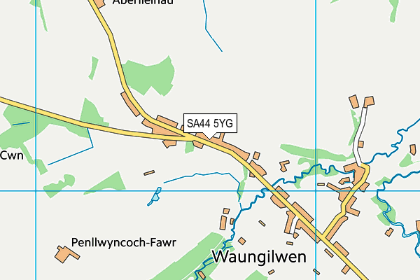 SA44 5YG map - OS VectorMap District (Ordnance Survey)