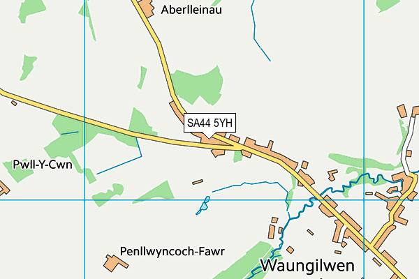 SA44 5YH map - OS VectorMap District (Ordnance Survey)