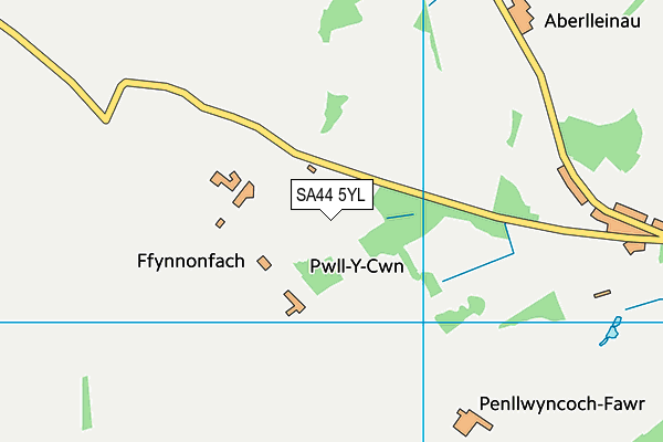 SA44 5YL map - OS VectorMap District (Ordnance Survey)