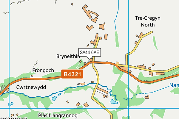 SA44 6AE map - OS VectorMap District (Ordnance Survey)