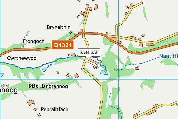 SA44 6AF map - OS VectorMap District (Ordnance Survey)