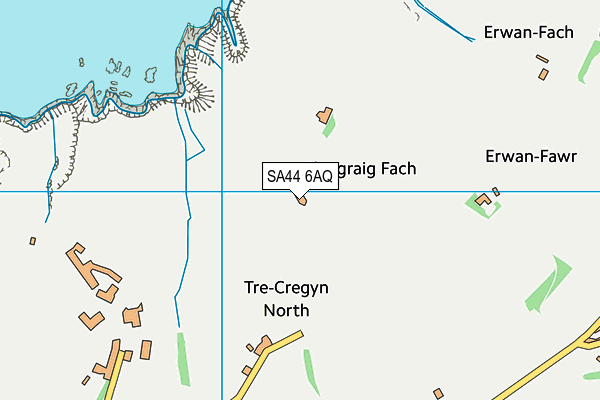 SA44 6AQ map - OS VectorMap District (Ordnance Survey)