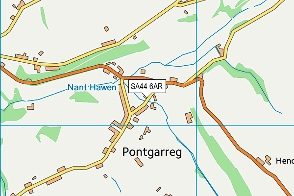 SA44 6AR map - OS VectorMap District (Ordnance Survey)