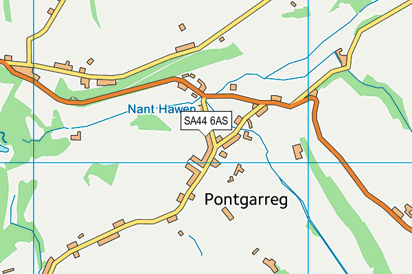 SA44 6AS map - OS VectorMap District (Ordnance Survey)