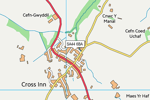 SA44 6BA map - OS VectorMap District (Ordnance Survey)