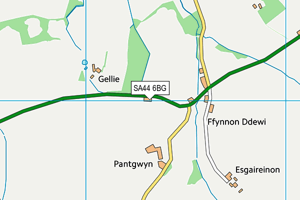 SA44 6BG map - OS VectorMap District (Ordnance Survey)