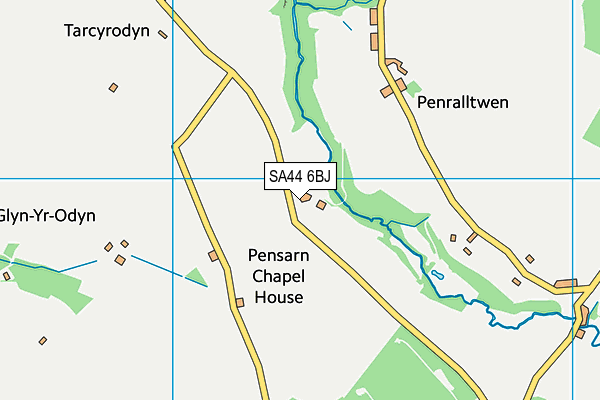 SA44 6BJ map - OS VectorMap District (Ordnance Survey)