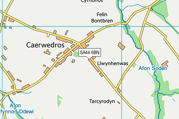 SA44 6BN map - OS VectorMap District (Ordnance Survey)