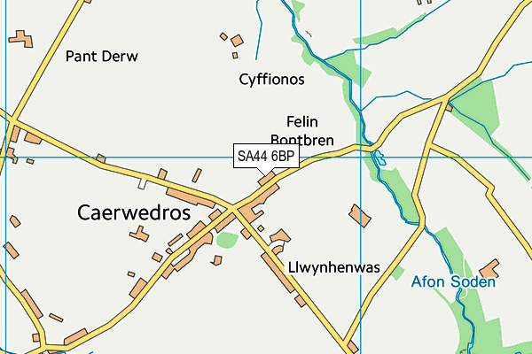 SA44 6BP map - OS VectorMap District (Ordnance Survey)