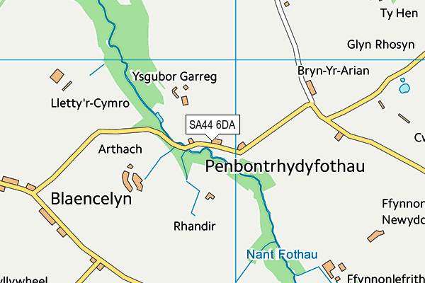 SA44 6DA map - OS VectorMap District (Ordnance Survey)