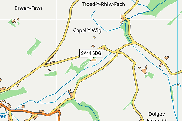 SA44 6DG map - OS VectorMap District (Ordnance Survey)