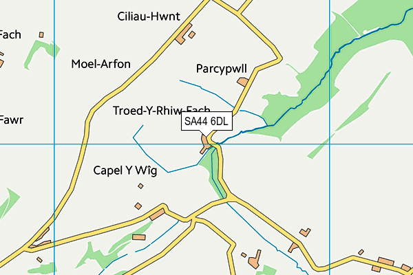 SA44 6DL map - OS VectorMap District (Ordnance Survey)