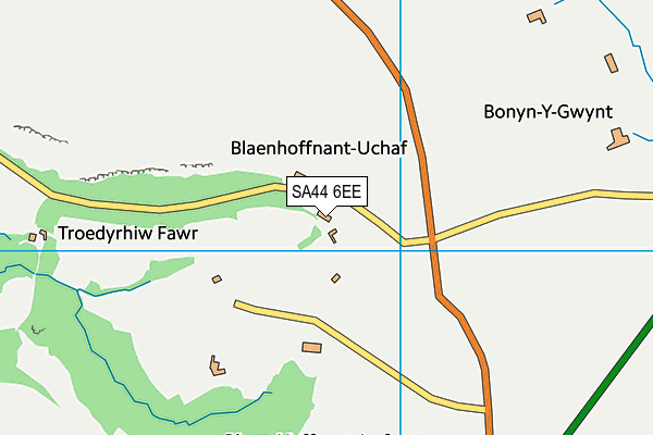 SA44 6EE map - OS VectorMap District (Ordnance Survey)