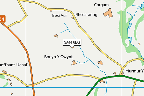 SA44 6EQ map - OS VectorMap District (Ordnance Survey)