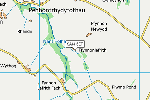 SA44 6ET map - OS VectorMap District (Ordnance Survey)