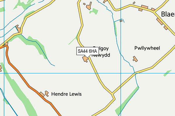 SA44 6HA map - OS VectorMap District (Ordnance Survey)