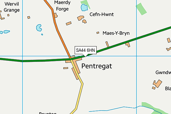 SA44 6HN map - OS VectorMap District (Ordnance Survey)