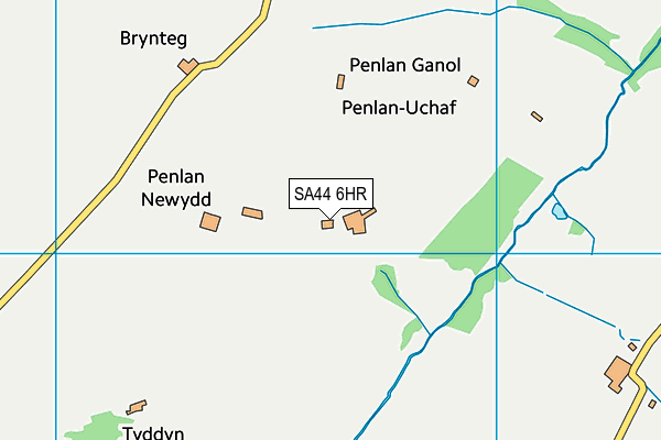 SA44 6HR map - OS VectorMap District (Ordnance Survey)