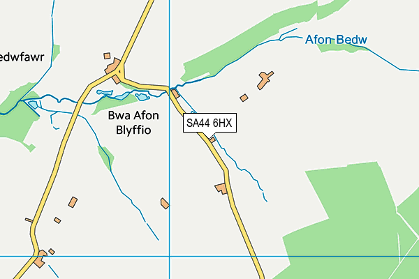 SA44 6HX map - OS VectorMap District (Ordnance Survey)