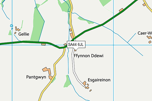 SA44 6JL map - OS VectorMap District (Ordnance Survey)