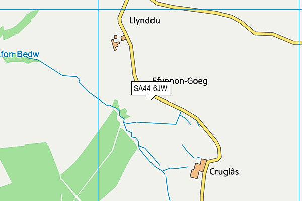 SA44 6JW map - OS VectorMap District (Ordnance Survey)