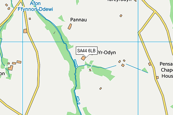 SA44 6LB map - OS VectorMap District (Ordnance Survey)