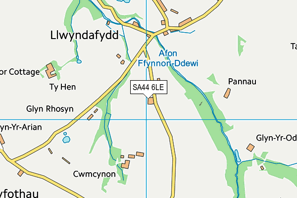 SA44 6LE map - OS VectorMap District (Ordnance Survey)