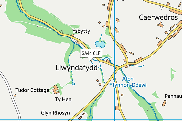 SA44 6LF map - OS VectorMap District (Ordnance Survey)