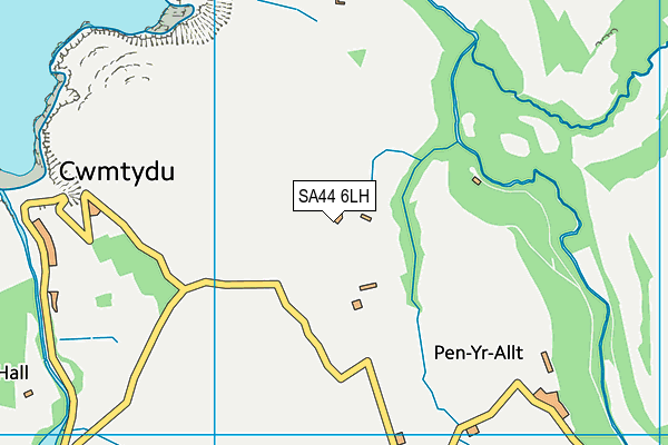 SA44 6LH map - OS VectorMap District (Ordnance Survey)