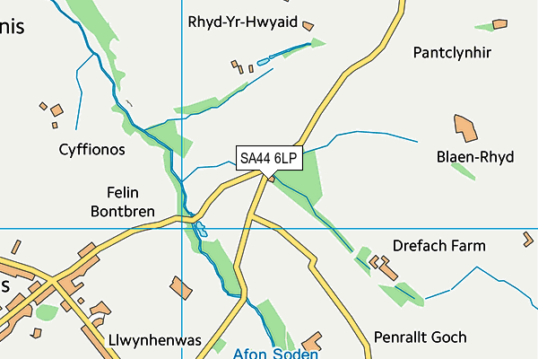 SA44 6LP map - OS VectorMap District (Ordnance Survey)