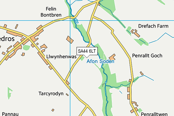 SA44 6LT map - OS VectorMap District (Ordnance Survey)