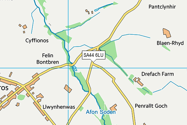 SA44 6LU map - OS VectorMap District (Ordnance Survey)