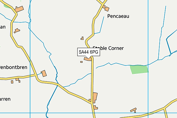 SA44 6PG map - OS VectorMap District (Ordnance Survey)