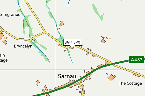 SA44 6PX map - OS VectorMap District (Ordnance Survey)