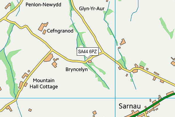 SA44 6PZ map - OS VectorMap District (Ordnance Survey)