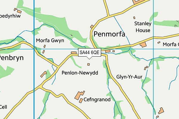 SA44 6QE map - OS VectorMap District (Ordnance Survey)