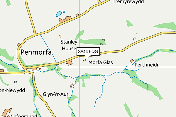 SA44 6QG map - OS VectorMap District (Ordnance Survey)