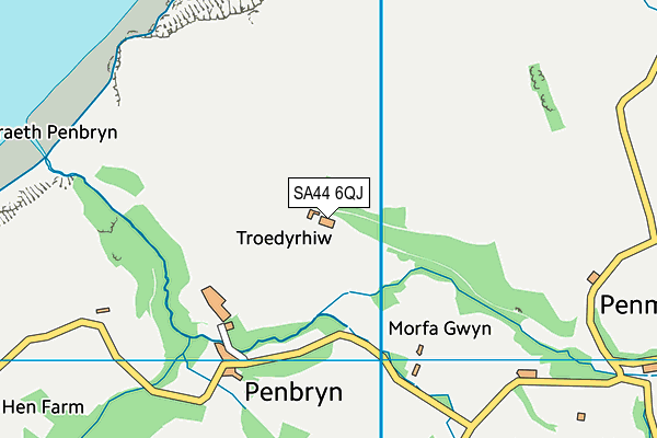 SA44 6QJ map - OS VectorMap District (Ordnance Survey)