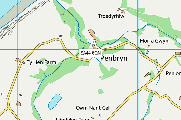 SA44 6QN map - OS VectorMap District (Ordnance Survey)