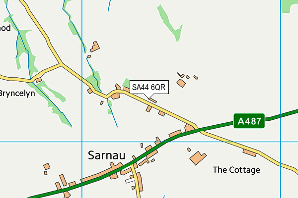 SA44 6QR map - OS VectorMap District (Ordnance Survey)