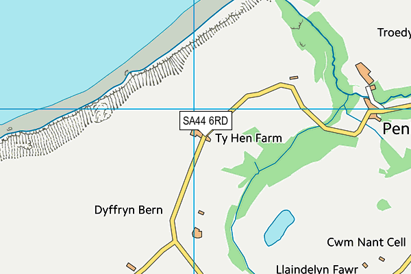 SA44 6RD map - OS VectorMap District (Ordnance Survey)