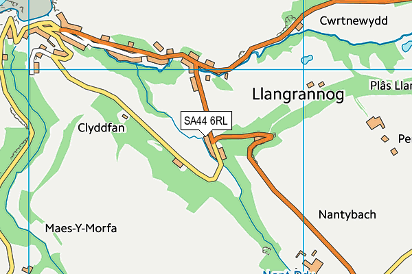 SA44 6RL map - OS VectorMap District (Ordnance Survey)