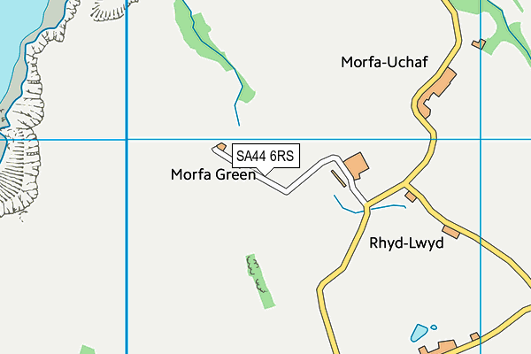 SA44 6RS map - OS VectorMap District (Ordnance Survey)