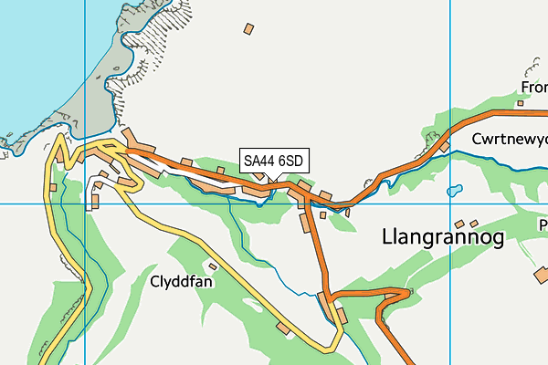 SA44 6SD map - OS VectorMap District (Ordnance Survey)