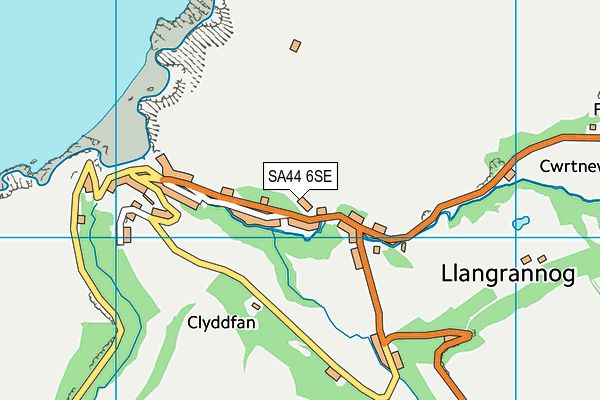 SA44 6SE map - OS VectorMap District (Ordnance Survey)